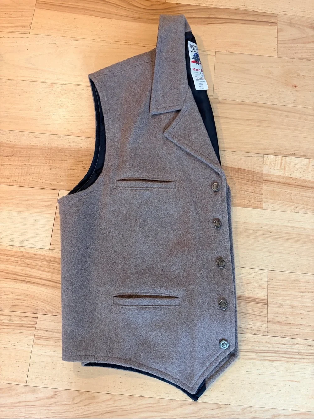 Schaefer Outfitter Men's 2XL Wool Western Vest Made In USA Style 805